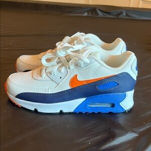Nike Air Max Kids White, Blue, and Orange Sneakers